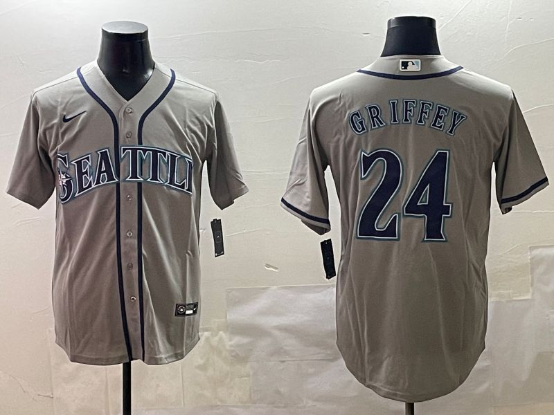Men Seattle Mariners #24 Griffey Grey Game 2025 Nike MLB Jersey style 1->seattle mariners->MLB Jersey